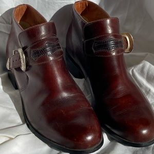 Ariat Women’s Brown Leather Ankle Boot Size 9B Western Bootie Buckle 16401